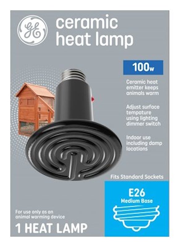 GE GE 93130700 Heat Lamp, 100 W, Disc Lamp, E26 Medium Lamp Base, 1 Lumens, 13,140 hr Average Life ELECTRICAL GE