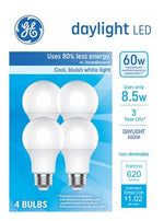 GE GE 93131943 Light Bulb, 60 W Equivalent, Daylight, 5000 K Color Temp