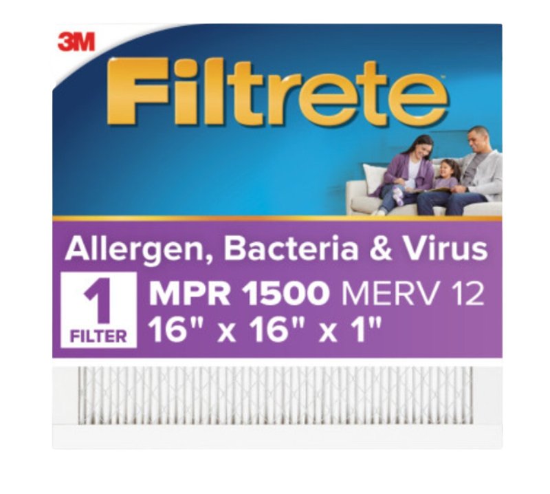 FILTRETE Filtrete 2016DC-4 Air Filter, 16 in L, 16 in W, 12 MERV, 1500 MPR, Synthetic Frame