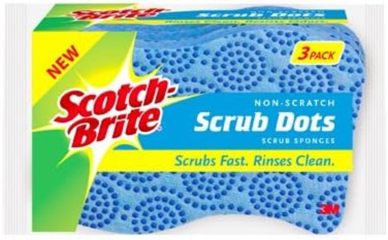 SCOTCH-BRITE Scotch-Brite Stay Clean 20203-8 Non-Scratch Sponge, 4.4 in L, 2.6 in W, 0.6 in Thick, Cellulose CLEANING & JANITORIAL SUPPLIES SCOTCH-BRITE