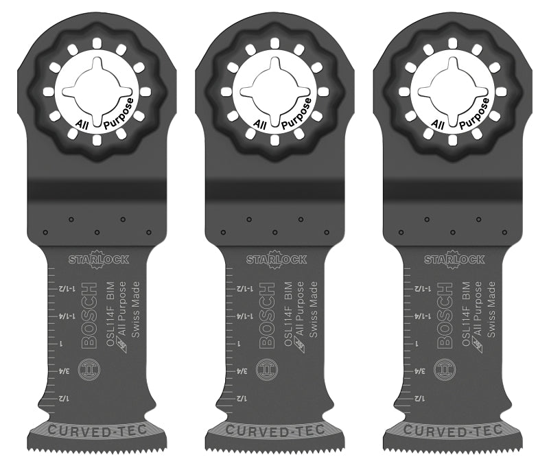 BOSCH Bosch Starlock OSL114F-3 Oscillating Blade, 1-1/4 in, Bi-Metal, 3/PK