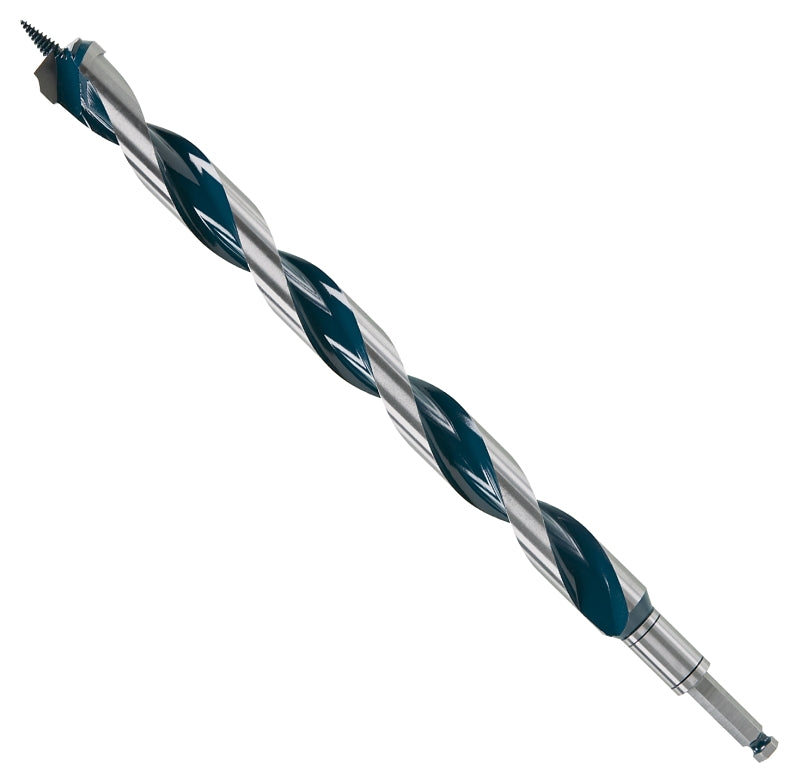 BOSCH Bosch Daredevil NKLT20 Auger Drill Bit, 1-1/4 in Dia, 17-1/2 in OAL, Open-Faced Flute, 7/16 in Dia Shank, Hex Shank