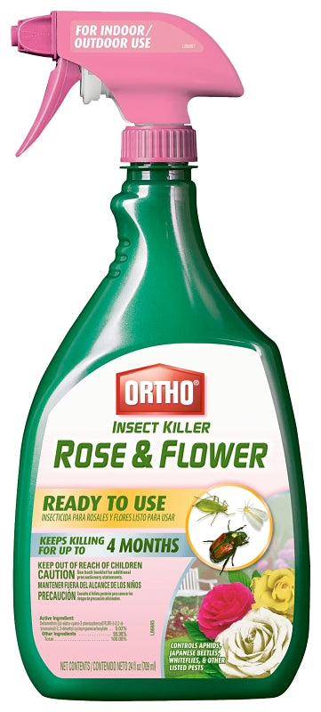 ORTHO Ortho 0345610 Insect Killer, Liquid, Spray Application, Flowers and Roses, Ornamental shrubs Garden, 24 oz Bottle