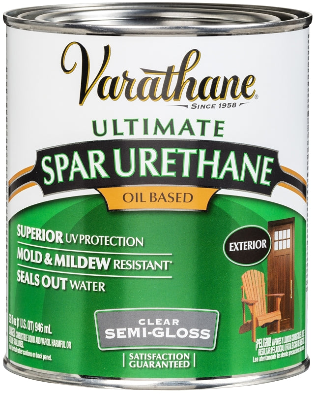 VARATHANE Varathane 9441H Spar Varnish, Semi-Gloss, Clear, Liquid, 1 qt, Can