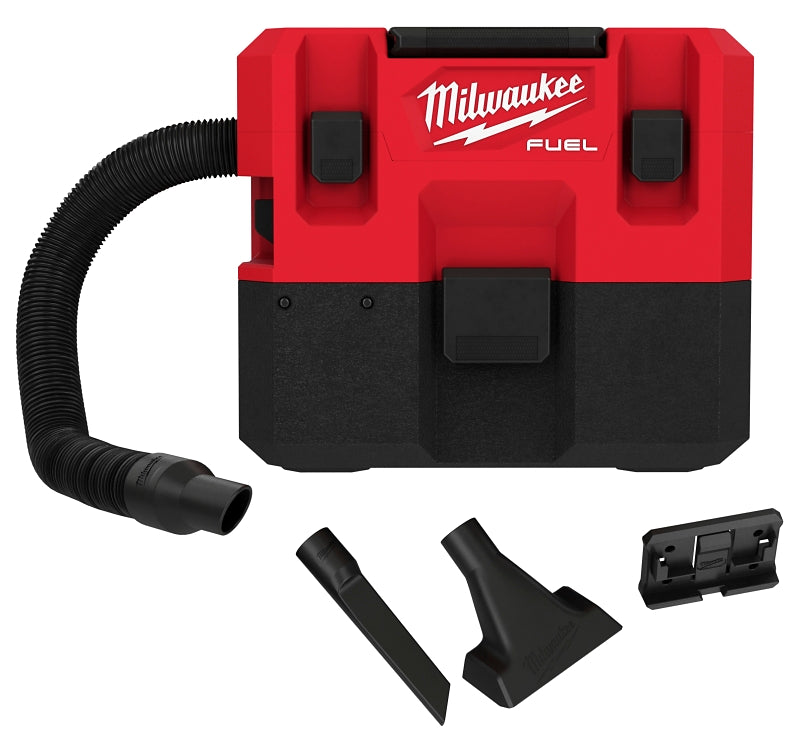 MILWAUKEE Milwaukee 0960-20 Wet and Dry Vacuum, 1.6 gal, 45 cfm Air, 87 dBA, HEPA, 12 V, Black/Red