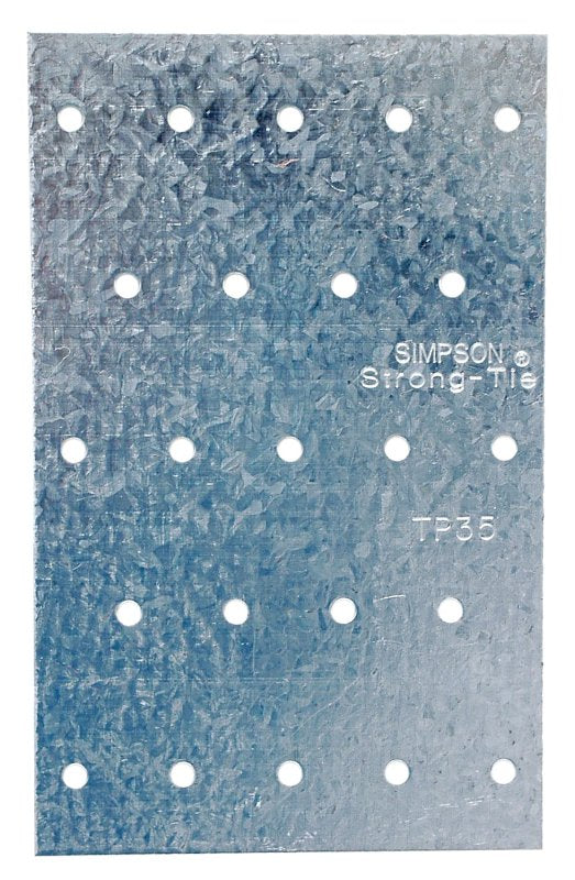 SIMPSON STRONG-TIE Simpson Strong-Tie TP TP35 Tie Plate, 5 in L, 3-1/8 in W, 0.035 in Thick, Steel, Galvanized