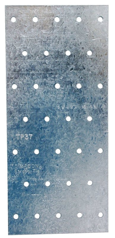 SIMPSON STRONG-TIE Simpson Strong-Tie TP TP37 Tie Plate, 7 in L, 3-1/8 in W, 0.035 in Thick, Steel, Galvanized