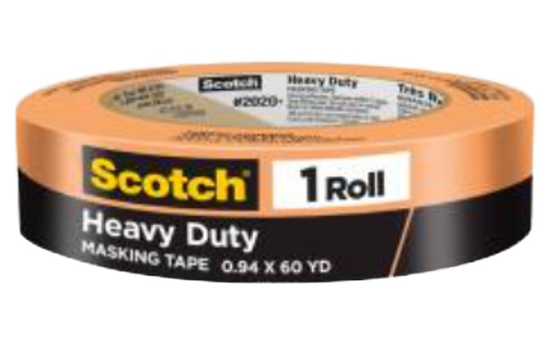 SCOTCH-BRITE Scotch 2020+OR24 Masking Tape, 60 yd L, 0.94 in W, 0.15 mm Thick, Crepe Paper Backing, Orange PAINT SCOTCH-BRITE