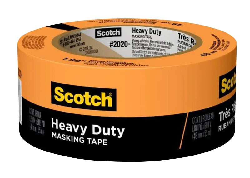 SCOTCH-BRITE Scotch 2020+-48TP Masking Tape, 60.1 yd L, 1.88 in W, Orange PAINT SCOTCH-BRITE