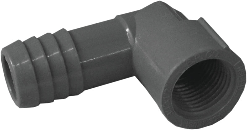 BOSHART INDUSTRIES Boshart UPVCFRE-0705 Combination and Reducing Pipe Elbow, 3/4 x 1/2 in, Insert x FPT, 90 deg Angle, PVC, Black PLUMBING, HEATING & VENTILATION BOSHART INDUSTRIES