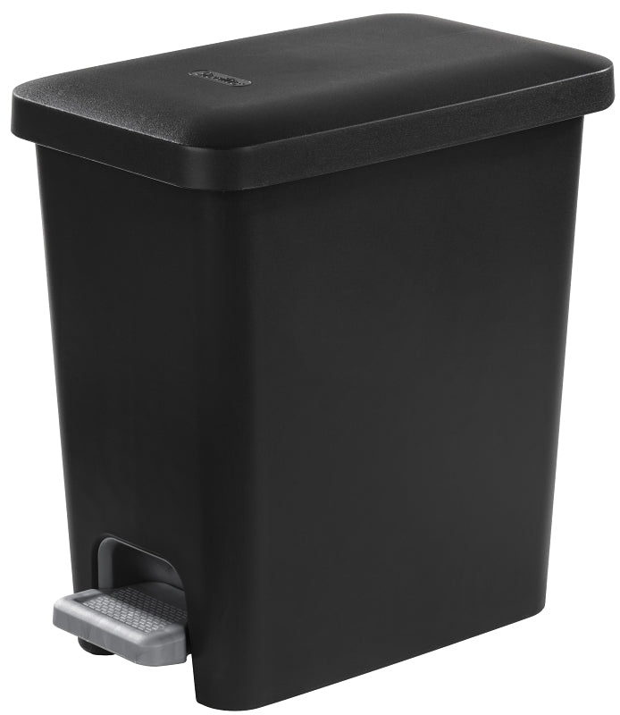 STERILITE Sterilite 10619002 Rectangular Step-on Wastebasket, 2.7 gal Capacity, Plastic, Black HOUSEWARES STERILITE