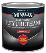 MINWAX Minwax 230004444 Polyurethane, Oil Base, Clear, Gloss, Liquid, 0.5 pt Can, 0.87 Specific Gravity