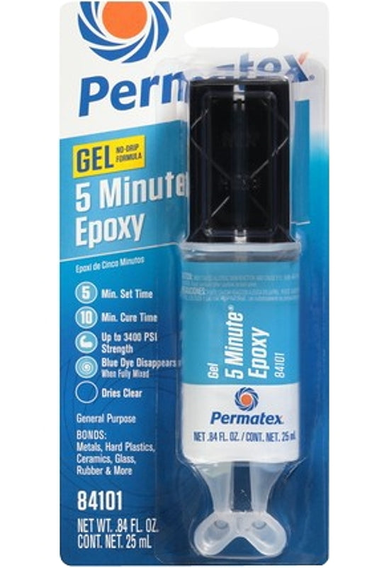PERMATEX Permatex 84101 Gap Filling Epoxy, Amber, Liquid, 0.84 oz Syringe