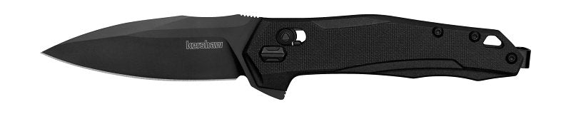 KAI USA LTD DBA Kershaw 2041 Folding Knife, 3 in L Blade, Steel Blade, Textured Grip Handle, Black Handle