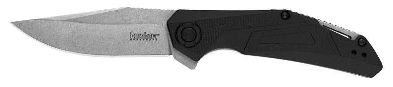 KAI USA LTD DBA Kershaw Camshaft Series 1370 Pocket Knife, 3 in L Blade, Steel Blade, Contoured Handle, Black Handle