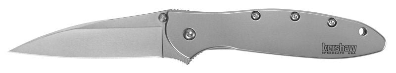 KAI USA LTD DBA Kershaw 1660 Leek Knife, Drop Point Blade, Bead-Blasted Blade, 7 in OAL, 3 in L Blade, Stainless Steel Blade