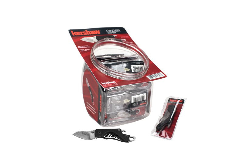 KAI USA LTD DBA Kershaw Cinder Series 1025FB36 Pocket Knife, Drop Point, Plain Blade, Stonewashed Blade, 4 in OAL TOOLS KAI USA LTD DBA