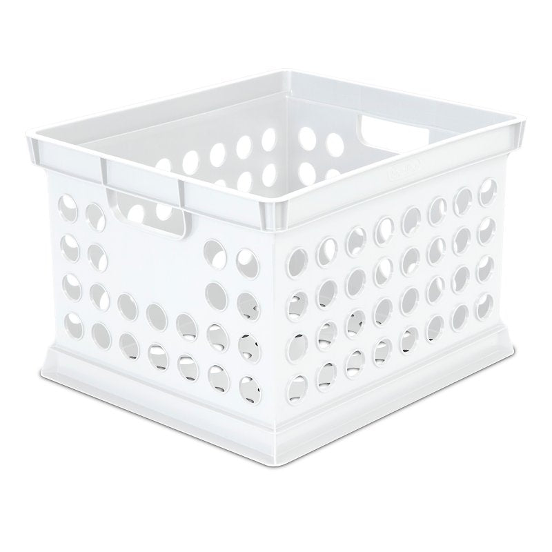 STERILITE Sterilite 16940806 Storage Crate, 3 qt, Polypropylene, White, 15-5/8 in L, 13-3/4 in W, 10-5/4 in H