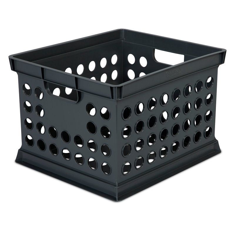 STERILITE Sterilite 16940906 Storage Crate, 3 qt, Polypropylene, Black, 15-5/8 in L, 13-3/4 in W, 10-5/4 in H