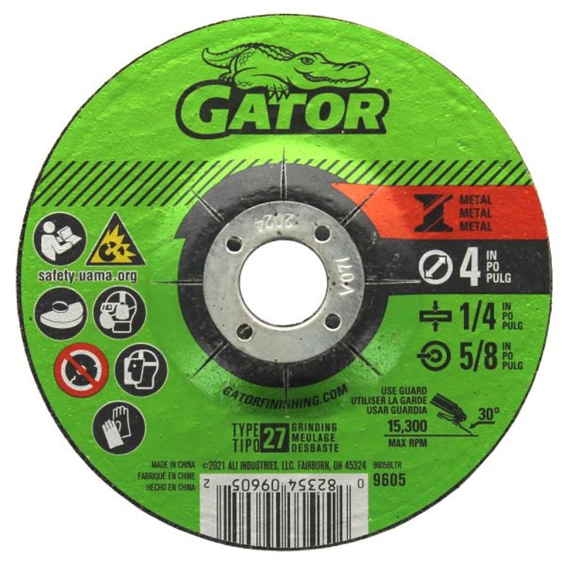 GATOR GatorBlade 9605 Cut-Off Wheel, 4 in Dia, 1/4 in Thick, 5/8 in Arbor, 24 Grit, Silicone Carbide Abrasive TOOLS GATOR