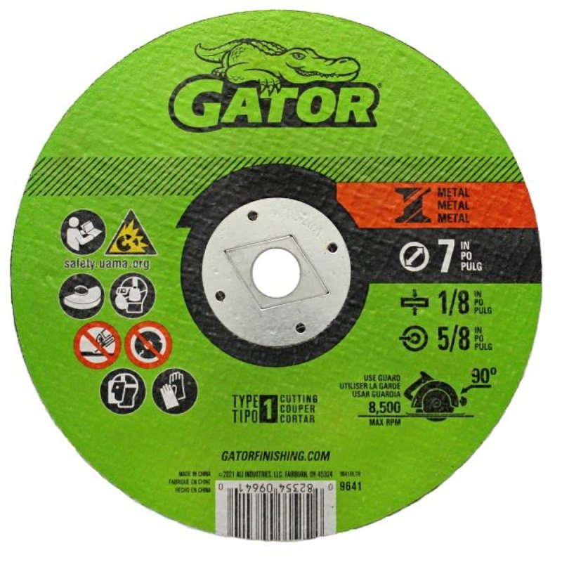 GATOR Gator 9641 Cut-Off Wheel, 7 in Dia, 1/8 in Thick, 5/8 in Arbor, Aluminum Oxide Abrasive TOOLS GATOR