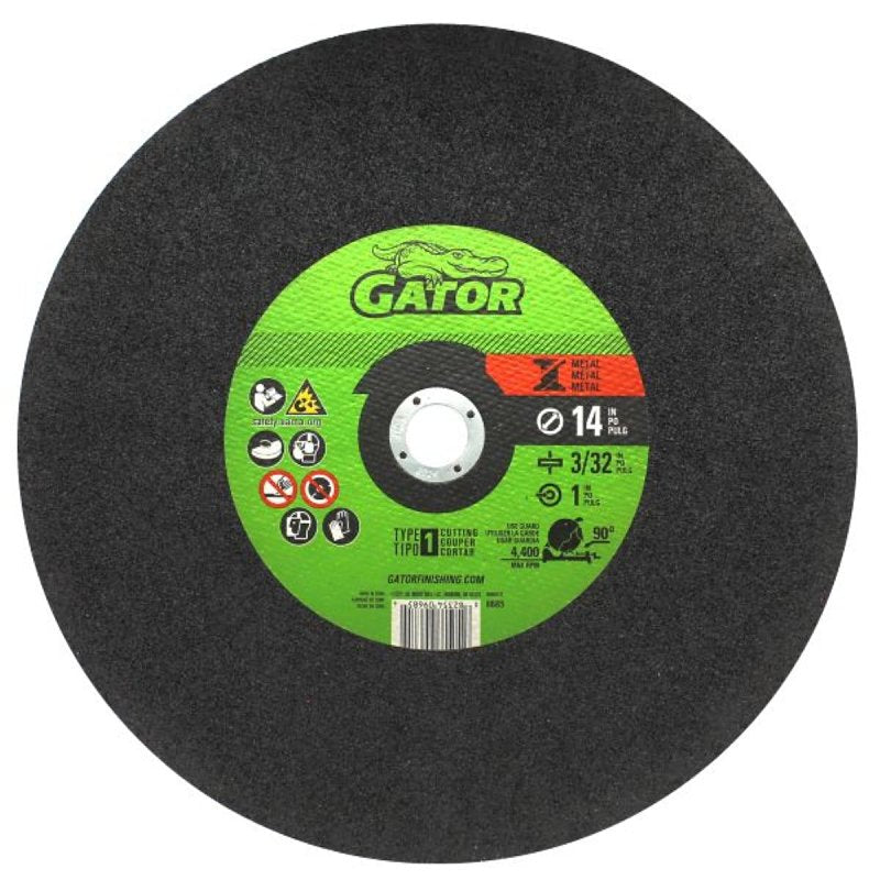 GATOR GatorBlade 9685 Cut-Off Wheel, 14 in Dia, 3/32 in Thick, 1 in Arbor TOOLS GATOR