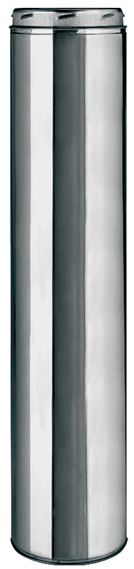 SELKIRK Selkirk 206024 Chimney Pipe, 6 in ID, 8 in OD, 24 in L, Stainless Steel