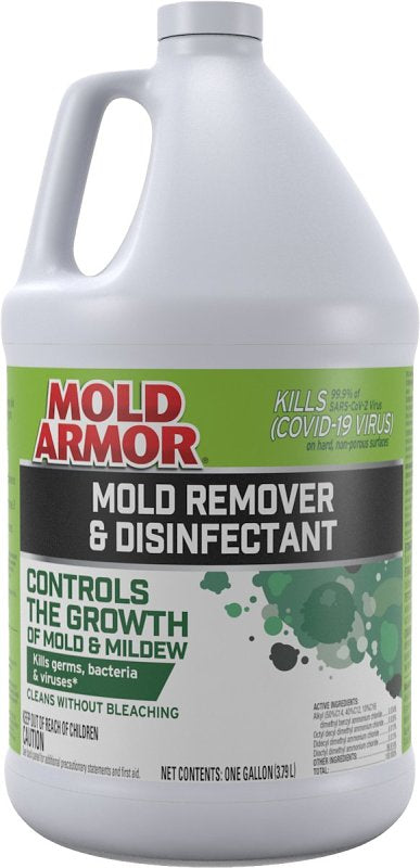 MOLD ARMOR Mold Armor FG550 Mold Remover and Disinfectant, 1 gal, Liquid, Benzaldehyde Organic, Clear