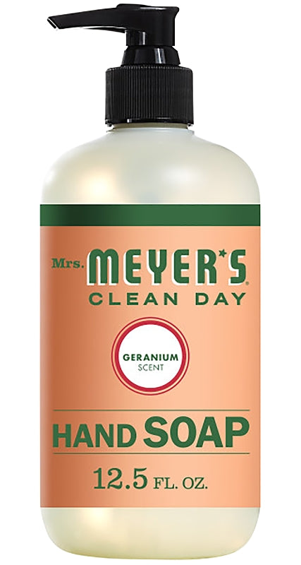 MRS MEYERS Mrs. Meyer's 13104 Hand Soap, Liquid, Geranium, 12.5 oz Bottle