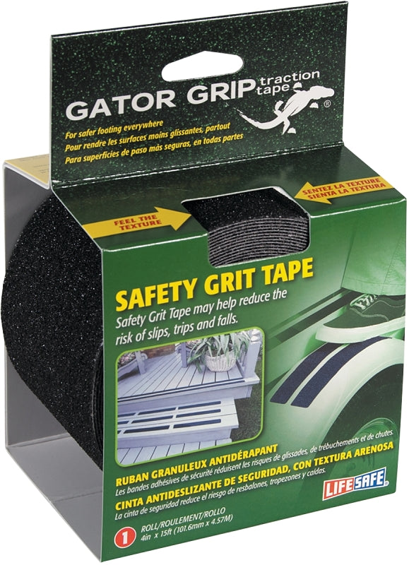 INCOM MANUFACTURING Incom RE3952 Safety Grit Tape, 15 ft L, 4 in W, PVC Backing, Black
