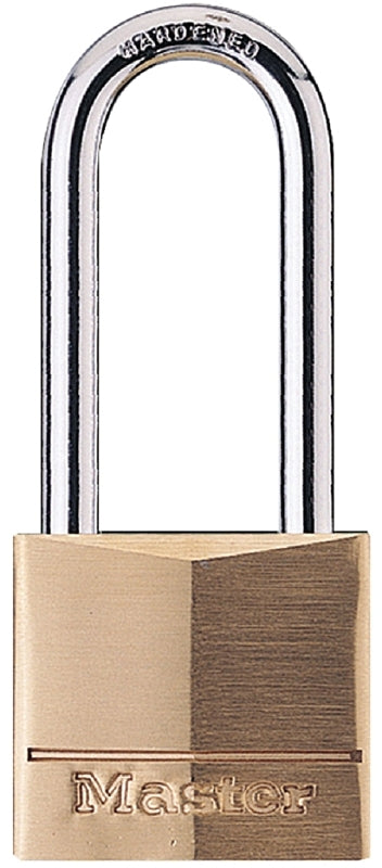 MASTER LOCK Master Lock 140DLH Padlock, Keyed Different Key, 1/4 in Dia Shackle, Steel Shackle, Solid Brass Body, 1-9/16 in W Body