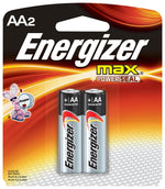 ENERGIZER BATTERY Energizer E91 Series E91BP-2 Battery, 1.5 V Battery, 2850 mAh, AA Battery, Alkaline, Manganese Dioxide, Zinc, Silver ELECTRICAL ENERGIZER BATTERY