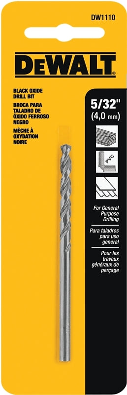 DEWALT DEWALT DW1110 Jobber Drill Bit, 5/32 in Dia, 3-1/8 in OAL, Parabolic Flute, 5/32 in Dia Shank, Round Shank TOOLS DEWALT