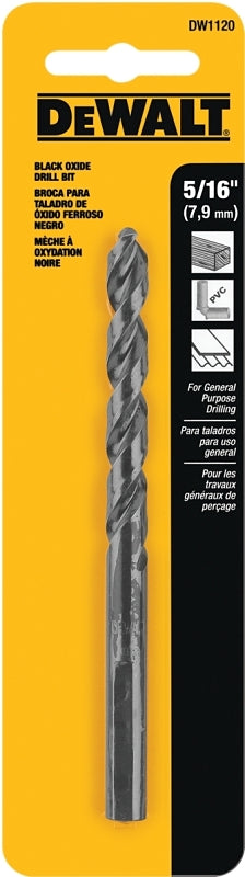 DEWALT DEWALT DW1120 Jobber Drill Bit, 5/16 in Dia, 4-1/2 in OAL, Parabolic Flute, 5/16 in Dia Shank, Round Shank TOOLS DEWALT