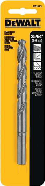 DEWALT DEWALT DW1125 Jobber Drill Bit, 25/64 in Dia, 5-1/8 in OAL, Parabolic Flute, 25/64 in Dia Shank, Round Shank TOOLS DEWALT