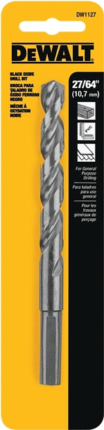 DEWALT DEWALT DW1127 Jobber Drill Bit, 27/64 in Dia, 5-1/2 in OAL, Parabolic Flute, 27/64 in Dia Shank, Round Shank TOOLS DEWALT