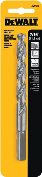 DEWALT DEWALT DW1128 Jobber Drill Bit, 7/16 in Dia, 5.59 in OAL, Parabolic Flute, 7/16 in Dia Shank, Round Shank TOOLS DEWALT