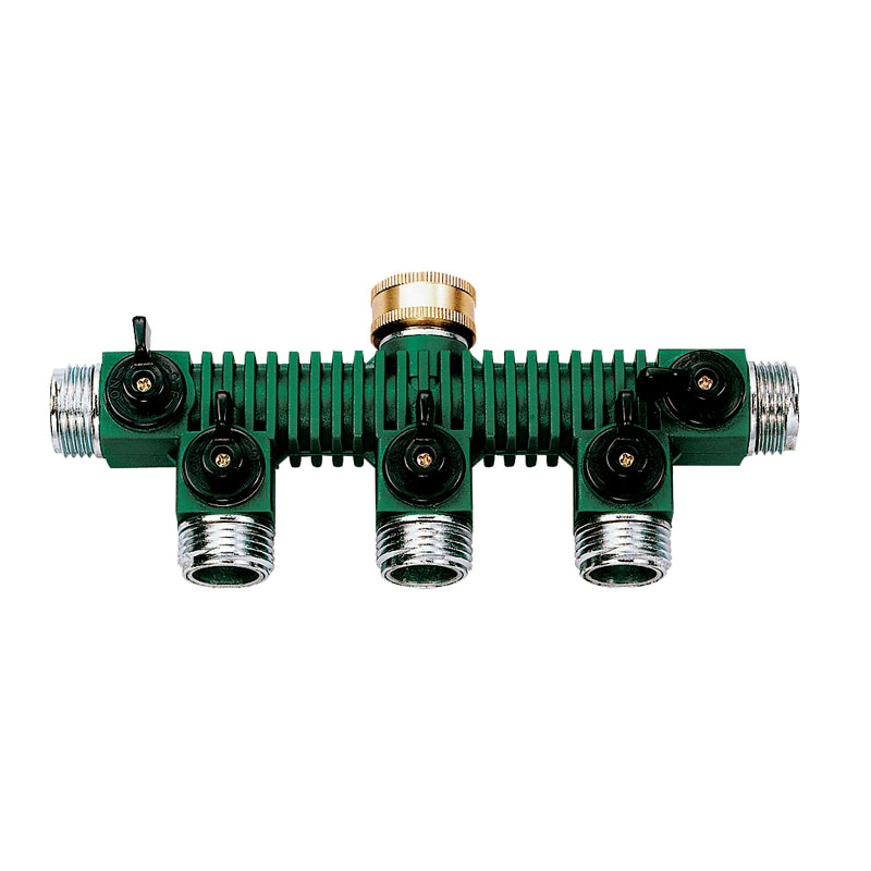 ORBIT IRRIGATION PRODUCTS Orbit Irrigation Products 62019N Hose Faucet Manifold with Shut-Off Valve Swivel, Zinc