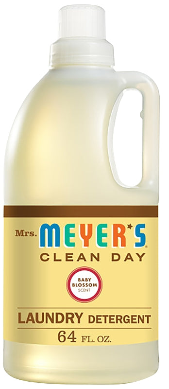 MRS MEYERS Mrs. Meyer's Clean Day 17511 Laundry Detergent, 64 oz Bottle, Liquid, Baby Blossom