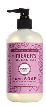 MRS. MEYERS Mrs. Meyer's 17108 Hand Soap, Liquid, Peony, 12.5 fl-oz Bottle