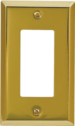 AMERELLE Amerelle 163RBR Wallplate, Traditional, 4-15/16 in L, 2-7/8 in W, 1-Gang, Steel, Polished Brass ELECTRICAL AMERELLE