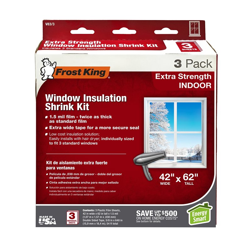 FROST KING Frost King V83/3 Insulation Kit, 42 in W, 1.5 mil Thick, 62 in L HARDWARE & FARM SUPPLIES FROST KING