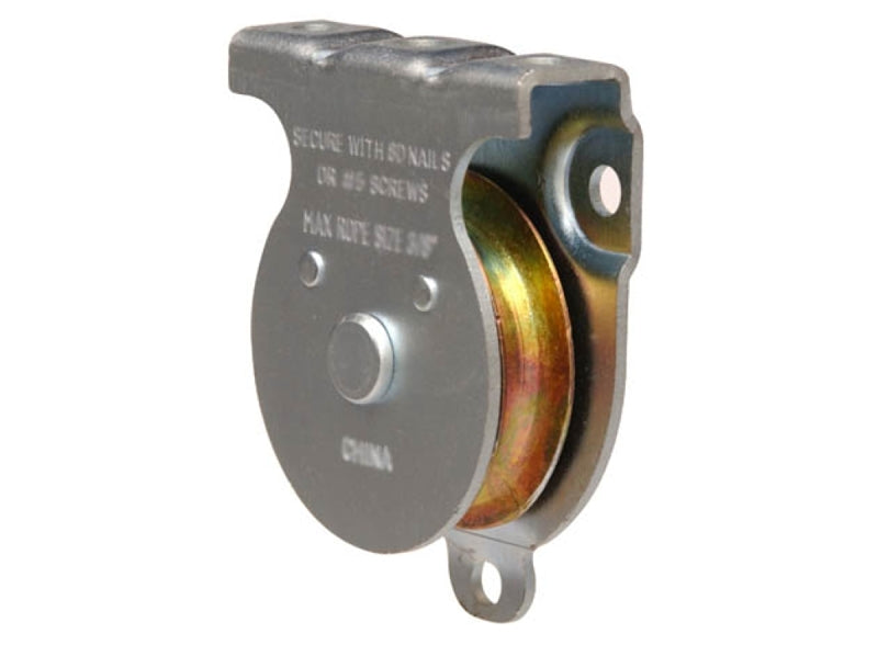 CAMPBELL CHAIN Campbell T7550501 Pulley, 3/8 in Rope, 100 lb Working Load, 1-1/2 in Sheave, Zinc