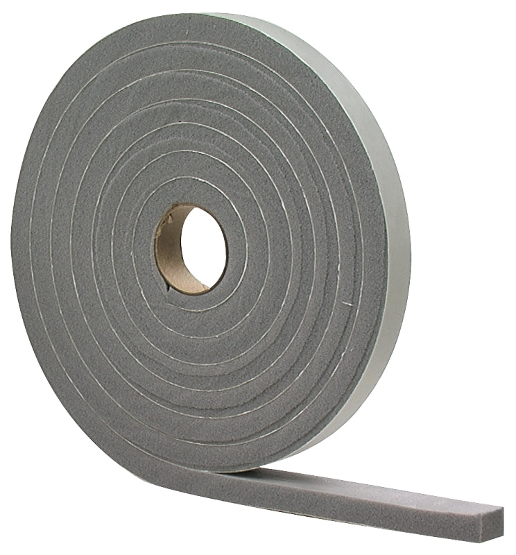 M-D M-D 02253 Foam Tape, 3/8 in W, 17 ft L, 3/16 in Thick, PVC, Gray