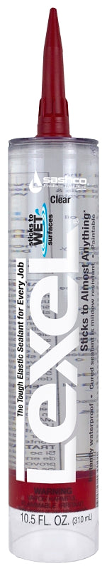 SASHCO Sashco 13010 Elastic Sealant, Clear, 7 days Curing, 0 to 120 deg F, 10.5 oz Cartridge