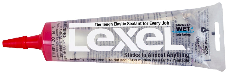 SASHCO Sashco 13017 Elastomeric Sealant, Clear, 7 days Curing, 0 to 120 deg F, 5 oz, Squeeze Tube