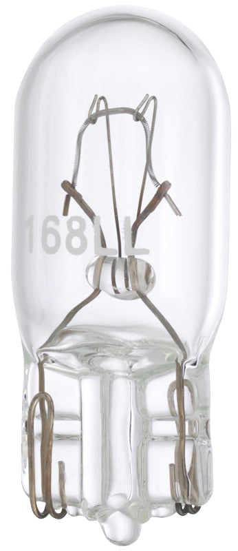 EIKO Peak 168LL-BPP Miniature Automotive Bulb, 14 V, 5 W, Incandescent Lamp, Wedge, Clear AUTOMOTIVE EIKO