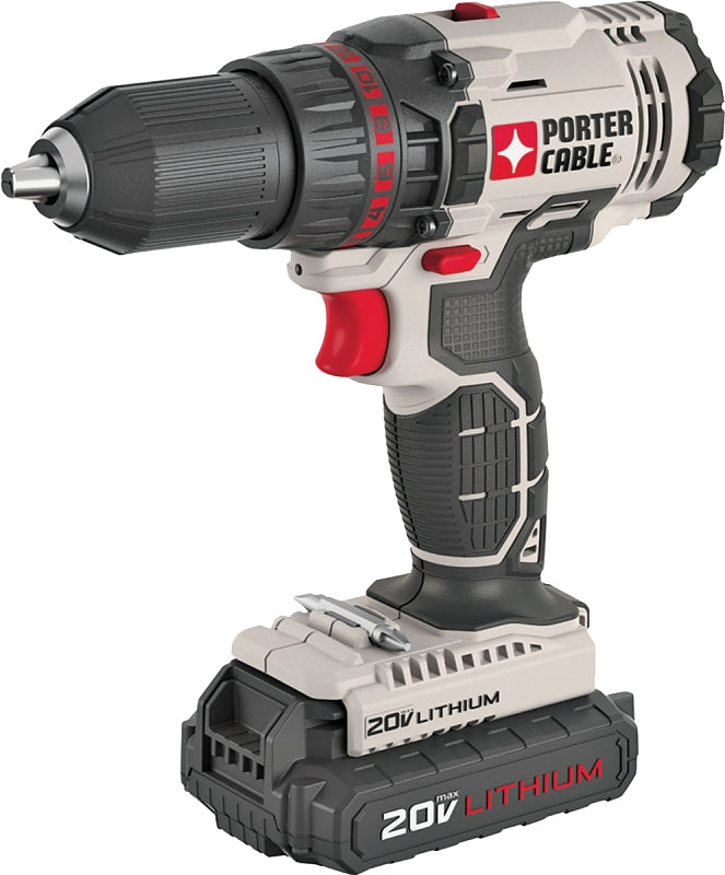 PORTER-CABLE Porter-Cable PCC601LA Drill/Driver, 20 V, 1.3 Ah, 1/2 in Chuck, Keyless Chuck, Includes: PCC601 20 V Max Charger TOOLS PORTER-CABLE