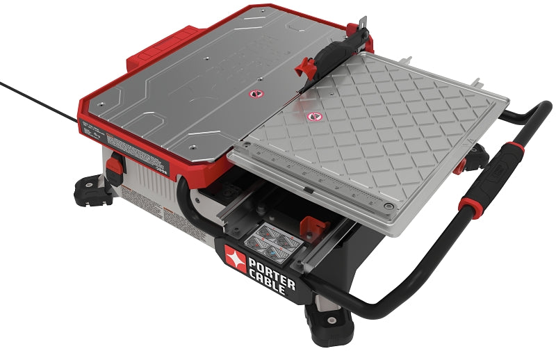 PORTER-CABLE Porter-Cable PCE980 Table Top Wet Tile Saw, 120 V, 6.5 A, 1300 W, 7 in Dia Blade, 17-1/2 in Ripping