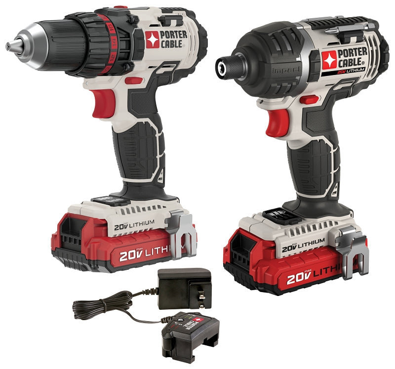 PORTER-CABLE Porter-Cable PCCK602L2 Combination Tool Kit, Battery Included, 1.5 Ah, 20 V, Lithium-Ion, 2-Tools TOOLS PORTER-CABLE